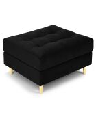 Pouf Velours Santo noir - 60x70x46 cm