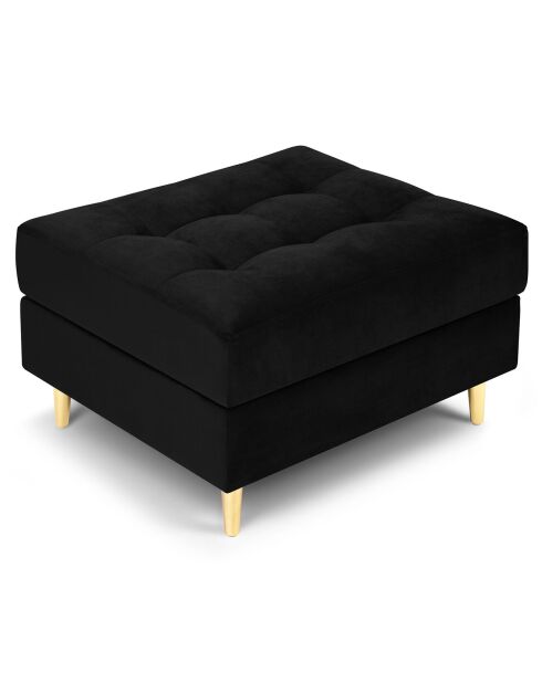 Pouf Velours Santo noir - 60x70x46 cm