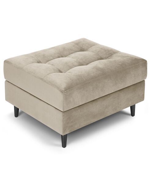 Pouf Velours Santo beige - 60x70x46 cm