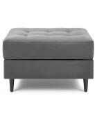 Pouf Velours Santo gris clair - 60x70x46 cm