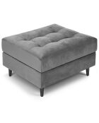 Pouf Velours Santo gris clair - 60x70x46 cm