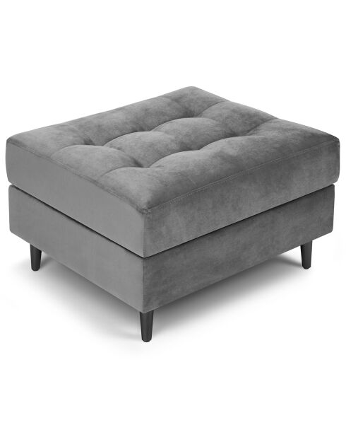 Santo Velvet Pouf hellgrau - 60x70x46 cm