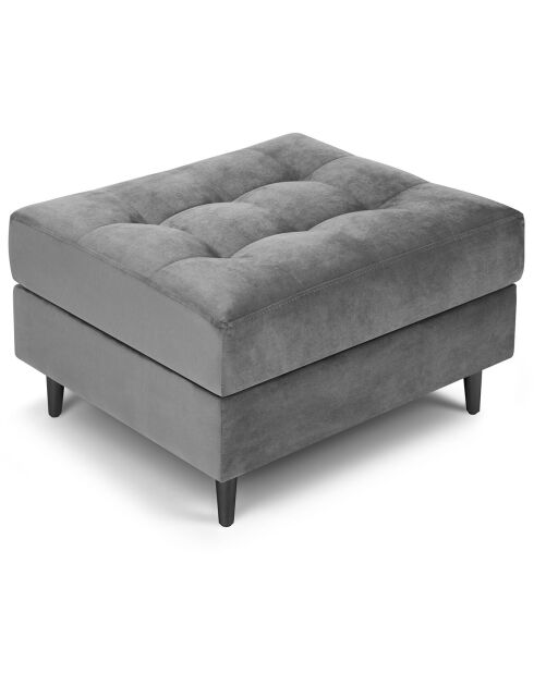 Pouf Velours Santo gris clair - 60x70x46 cm