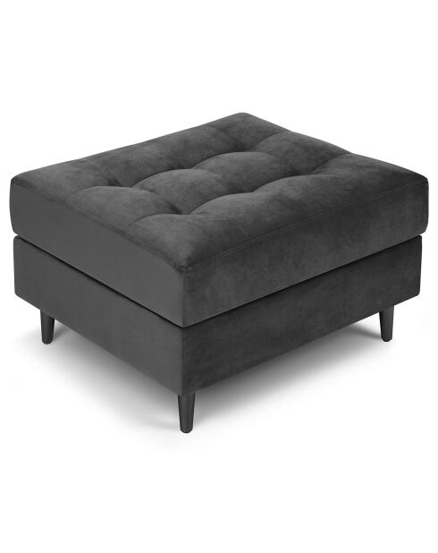 Pouf Velours Santo gris foncé - 60x70x46 cm