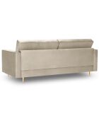 Canapé Velours Santo beige - 219x90x90 cm