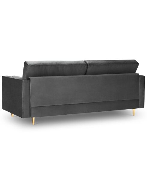 Canapé Velours Santo gris foncé - 219x90x90 cm