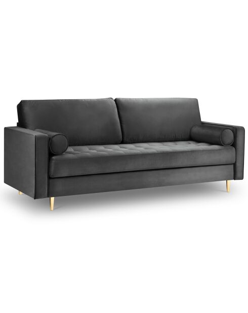 Canapé Velours Santo gris foncé - 219x90x90 cm