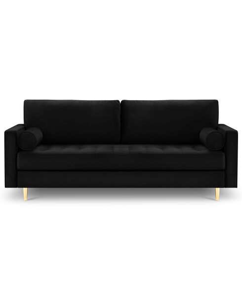 Canapé Velours Santo noir - 219x90x90 cm