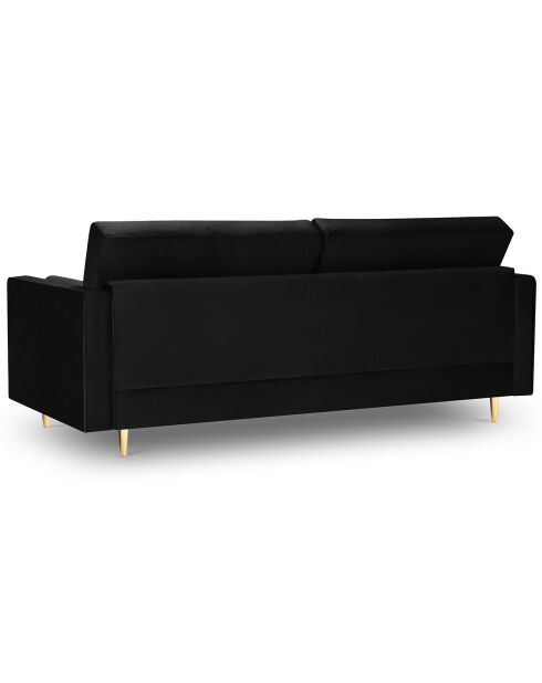 Canapé Velours Santo noir - 219x90x90 cm