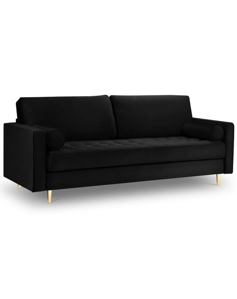 Canapé Velours Santo noir - 219x90x90 cm