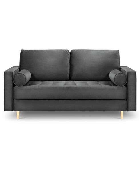 Canapé Velours Santo gris foncé - 174x90x90 cm