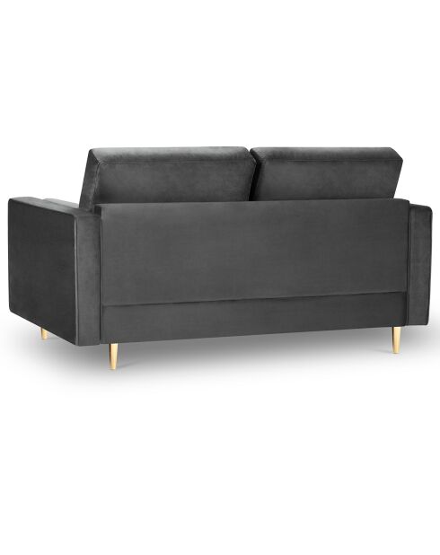 Canapé Velours Santo gris foncé - 174x90x90 cm