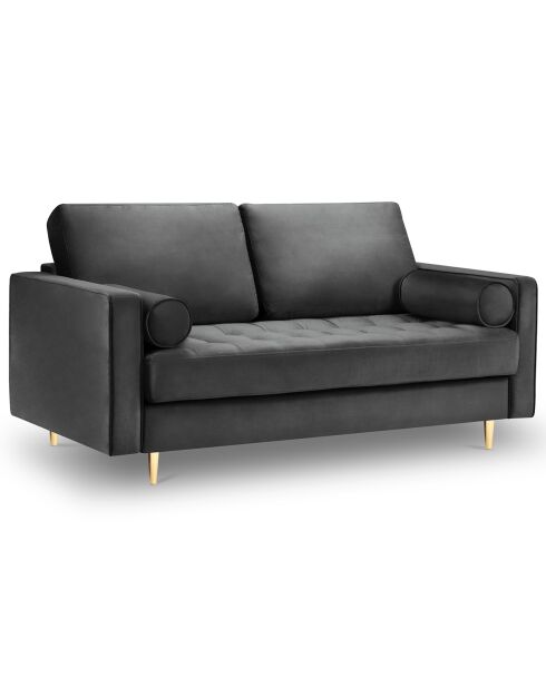 Canapé Velours Santo gris foncé - 174x90x90 cm