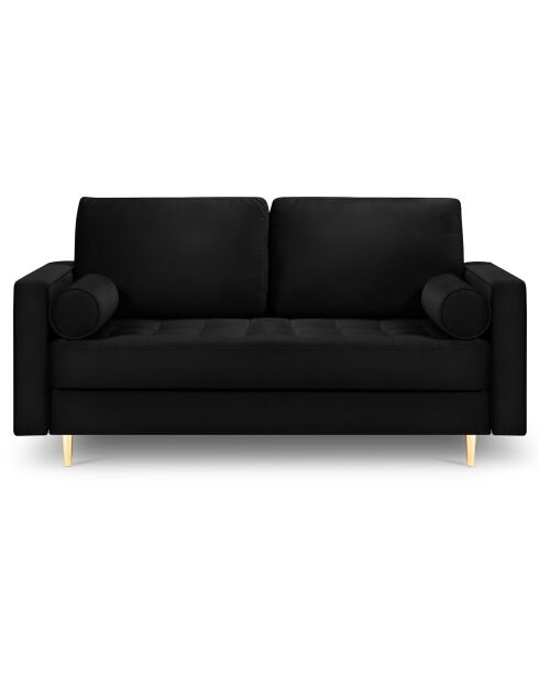 Canapé Velours Santo noir - 174x90x90 cm