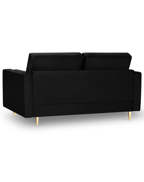 Canapé Velours Santo noir - 174x90x90 cm