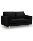 Canapé Velours Santo noir - 174x90x90 cm