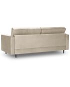 Canapé Velours Santo beige - 219x90x90 cm