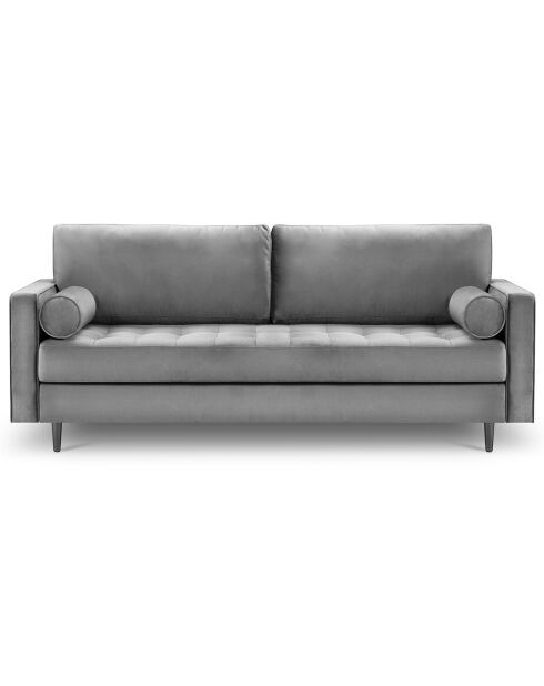 Canapé Velours Santo gris clair - 219x90x90 cm