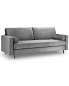Canapé Velours Santo gris clair - 219x90x90 cm