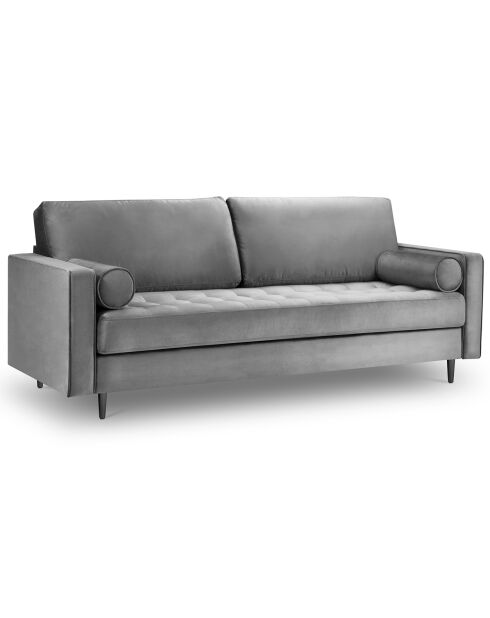 Canapé Velours Santo gris clair - 219x90x90 cm