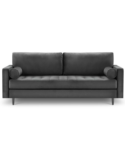 Canapé Velours Santo gris foncé - 219x90x90 cm