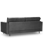 Canapé Velours Santo gris foncé - 219x90x90 cm