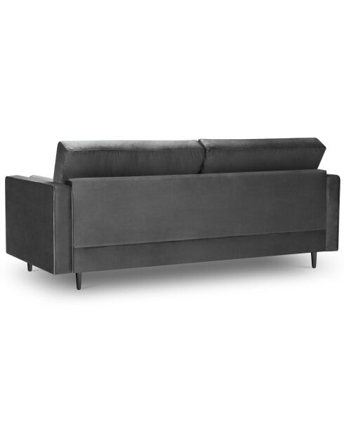 Canapé Velours Santo gris foncé - 219x90x90 cm