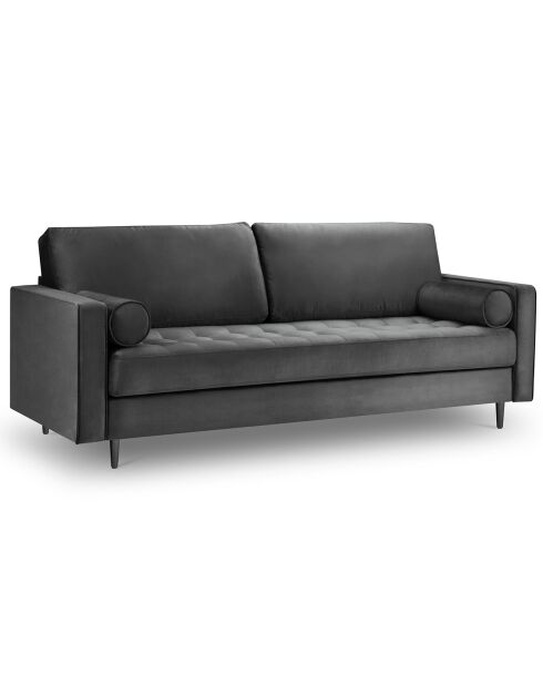 Canapé Velours Santo gris foncé - 219x90x90 cm