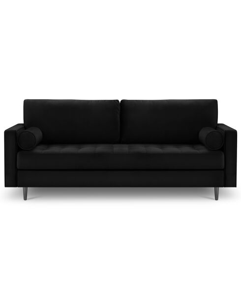 Canapé Velours Santo noir - 219x90x90 cm