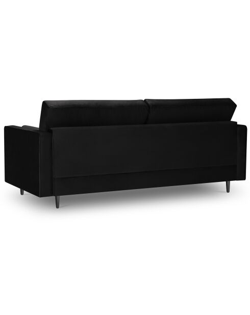 Canapé Velours Santo noir - 219x90x90 cm