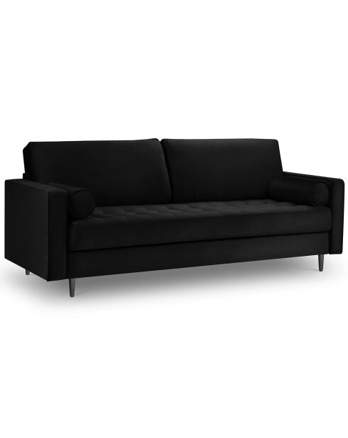Canapé Velours Santo noir - 219x90x90 cm