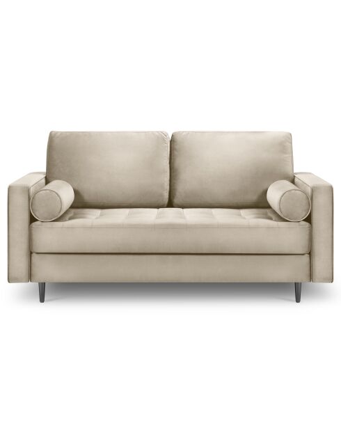 Canapé Velours Santo 2 Places beige - 174x90x90 cm