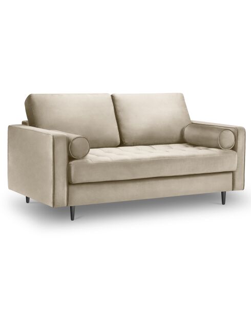 Canapé Velours Santo 2 Places beige - 174x90x90 cm