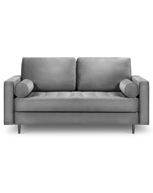 Canapé Velours Santo 2 Places gris clair - 174x90x90 cm