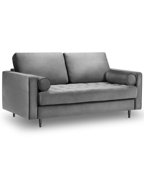 Canapé Velours Santo 2 Places gris clair - 174x90x90 cm