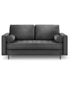 Canapé Velours Santo gris foncé - 174x90x90 cm