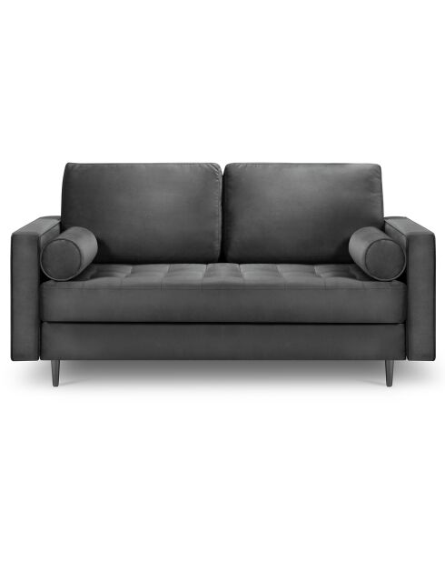 Canapé Velours Santo gris foncé - 174x90x90 cm