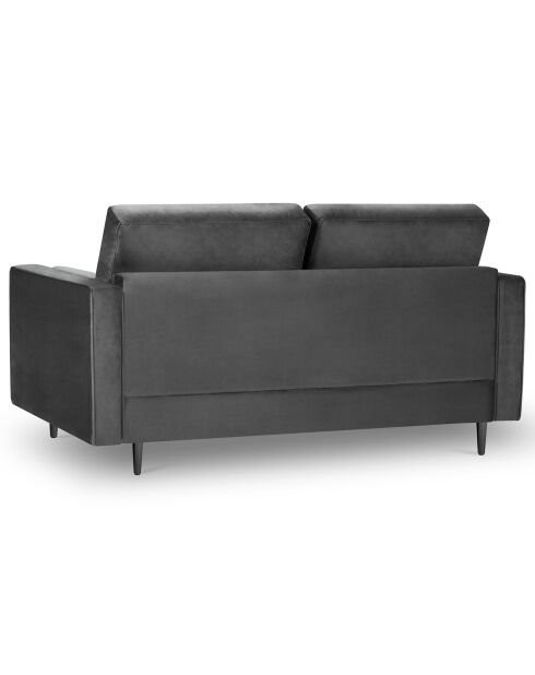 Canapé Velours Santo gris foncé - 174x90x90 cm
