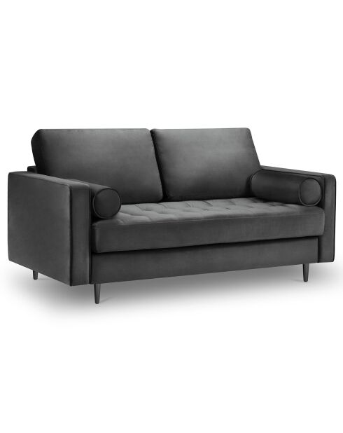 Canapé Velours Santo gris foncé - 174x90x90 cm