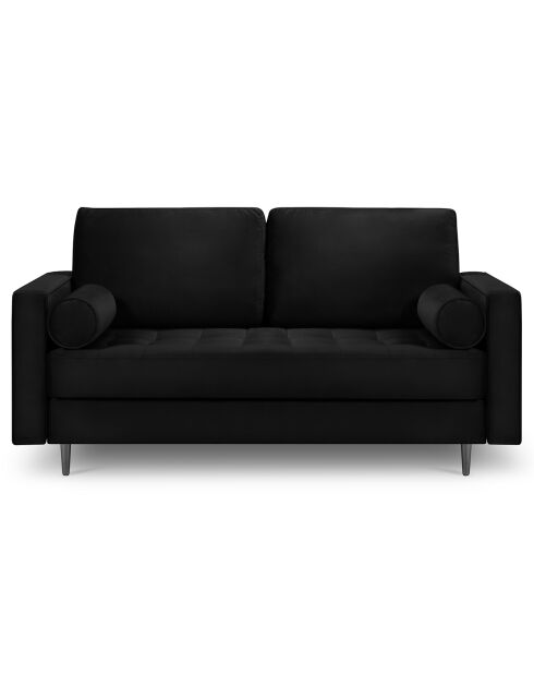 Canapé Velours Santo noir - 174x90x90 cm