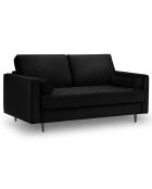 Canapé Velours Santo noir - 174x90x90 cm