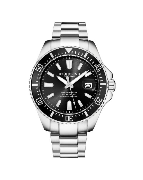Aquadiver Herrenuhr aus silberfarbenem Quarzstahl