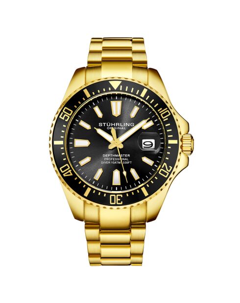 Montre Homme en Acier  Quartz  Aquadiver dorée