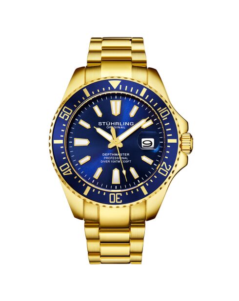 Montre Homme en Acier Quartz Aquadiver dorée
