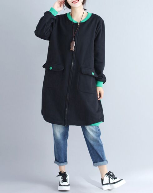 Manteau Ailani noir/vert