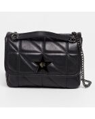 Lisy schwarze Schultertasche aus Leder - 21x7x14,5 cm