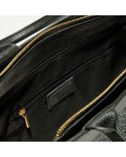 Nina zwarte geweven leren draagtas - 37x27x12 cm