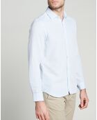 Chemise Slim Sammy micro pois bleue