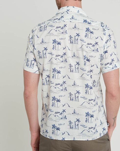 Slam Aloha Slim Shirt mit marineblau/weißem Aufdruck