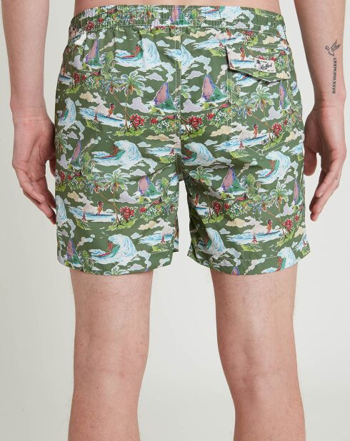Kuta zwemshort met kaki print
